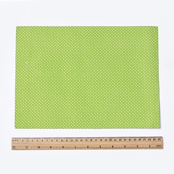 Polka Dot Pattern  Printed A4 Polyester Fabric Sheets, Self-adhesive Fabric, for Garment Accessories, Green Yellow, 30x21.5x0.03cm