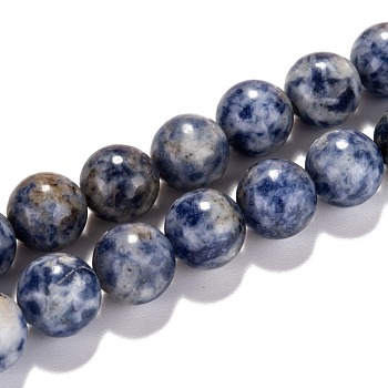 Gemstone Beads, Natural Blue Spot Jasper, Round, Cornflower Blue, 10mm, Hole: 1mm, about 39pcs/strand, 16 inch