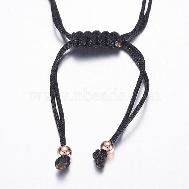 Adjustable Brass Braided Beaded Bracelets(BJEW-G528-01RG)-4