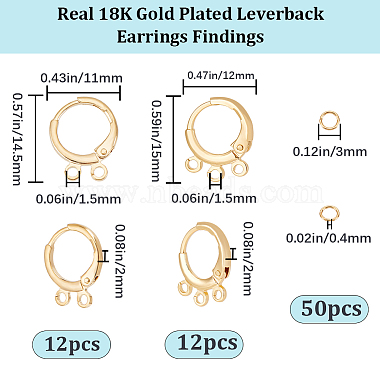 24Pcs 2 Style Brass Huggie Hoop Earring Findings(FIND-BBC0002-63)-2