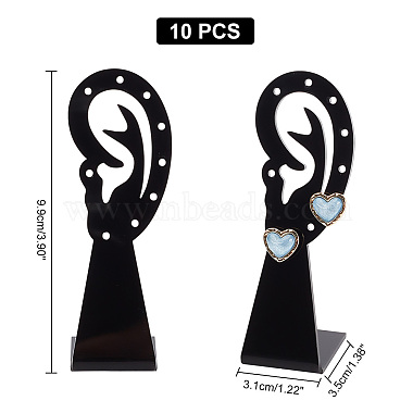 Undurchsichtiger Acryl-Ohrringständer mit schräger Rückseite(EDIS-WH0035-07B)-3