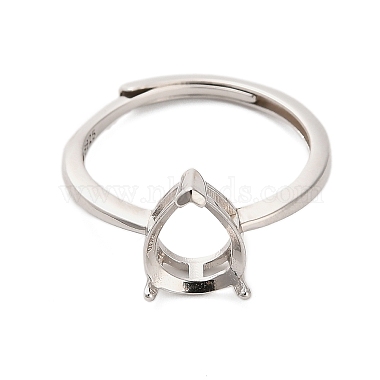 Rhodium Plated 925 Sterling Silver Adjustable Ring Components(STER-NH0016-01B-P)-2