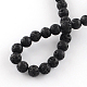 Dyed Natural Lava Rock Gemstone Round Bead Strands(G-R293-04)-2