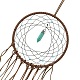 Iron Synthetic Turquoise Woven Web/Net with Feather Pendant Decorations(AJEW-B016-02)-3