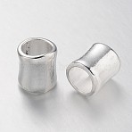 Tibetan Style Alloy Beads, Lead Free & Cadmium Free, Tubbish, Silver, 14.5x12mm, Hole: 8.5mm(K0NY5021)
