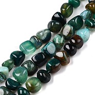 Natural Agate Beads Strands, Nuggets, Tumbled Stone, Sea Green, 6.5~11.5x10~13.5x8~10.5mm, Hole: 1.2mm, about 36~40pcs/strand, 14.29~14.65 inch(36.3~37.2cm).(G-N342-65B)