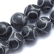 Natural Xiuyan Jade Beads Strands, Round, 10mm, Hole: 1.5mm, about 33~35pcs/strand, 15.3 inch(39cm)(G-O179-B03-10mmF)