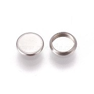 304 Stainless Steel Plain Edge Bezel Cups, Cabochon Settings, Flat Round, Stainless Steel Color, Tray: 6mm, 7.5x1.5mm(X-STAS-E460-10P-6mm)