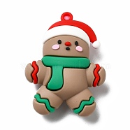 Christmas PVC Plastic Big Pendants, Gingerbread Man, Camel, 51.5x38x17.5mm, Hole: 3mm(KY-C009-04)