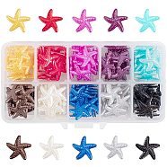 Resin Imitation Pearl Cabochons, Starfish, Mixed Color, 18.5x19x7mm, 10colors, 20pcs/color, 200pcs/box(RESI-NB0001-09)
