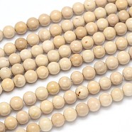 Natural Riverstone Round Bead Strands, 10mm, Hole: 1mm, about 42pcs/strand, 16 inch(G-O087-08-10mm)