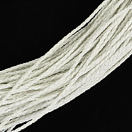 Braided Imitation Leather Cords, Round Bracelet Findings, White, 3x3mm, about 103.89 yards(95m)/bundle(LC-S005-003)