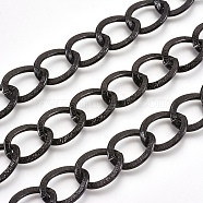 Aluminium Twisted Chains Curb Chains, Unwelded, Black, Link: about 15mmx20mm(CHF003Y-16)