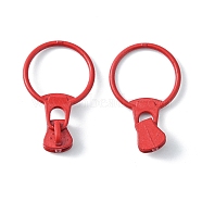 Alloy Zipper, with Resin Puller, Round, Cadmium Free & Lead Free, Crimson, 37mm, ring: 31.5x23.5x1.5mm, zipper puller: 10.5x9x7.5mm(PALLOY-WH0079-16D-RS)