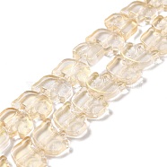 Transparent Glass Beads Strands, Elephant, Light Goldenrod Yellow, 10x12x3mm, Hole: 1mm, about 45~48pcs/strand, 17.32 inch(44cm)(GLAA-F114-03E)