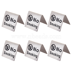 Stainless Steel Number Stand, No Smoking, Stainless Steel Color, 48.5x49.5x42.5mm(STAS-GA0001-02P)