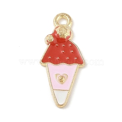 Food Series Alloy Enamel Pendants, Light Gold, Ice Cream, 23x10x2mm, Hole: 1.5mm(ENAM-Z010-04A-KCG)