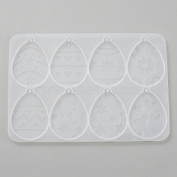 Easter Theme DIY Silicone Pendant Molds, Resin Casting Molds, for UV Resin, Epoxy Resin Jewelry Making, Egg, 99x141x4mm, Hole: 2mm, Inner Diameter: 40x32mm(SIMO-TAC0005-01B)