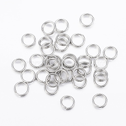 304 Stainless Steel Split Rings,Double Loops Jump RingsJump Rings, Stainless Steel Color, 5x1mm, about 4mm inner diameter(STAS-H413-04P-B)