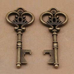 Tibetan Style Alloy Pendants, Skeleton Key, Big Pendants, Antique Bronze, 84x32mm(PALLOY-N0118-148)