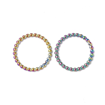 Ion Plating(IP) 304 Stainless Steel Linking Ring, Round Bead Ring, Rainbow Color, 12.5x1mm, Inner Diameter: 10mm