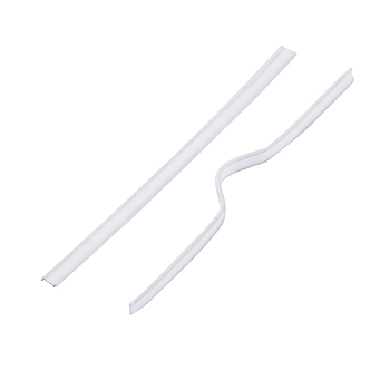 PE Nose Bridge Wire for Mouth Cover, with Galvanized Iron Wire Double Core Inside, Nose Bridge Strip, DIY Disposable Mouth Cover Material, White, 15cm(5.9 inch), 5mm wide