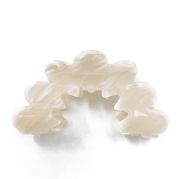 Hollow Wave Acrylic Large Claw Hair Clips, for Girls Women Thick Hair, Beige, 83x42x39.5mm