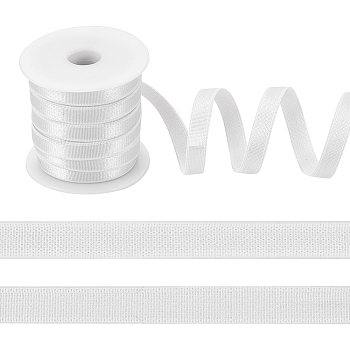 10M Flat Polyester Elastic Band, for Bra Strap Making, White, 9mm