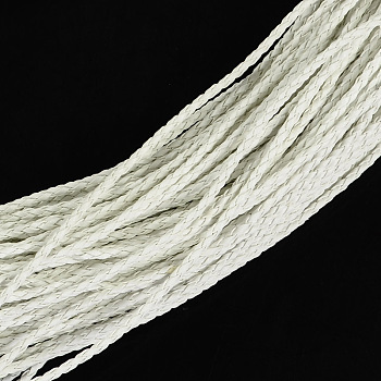 Braided Imitation Leather Cords, Round Bracelet Findings, White, 3x3mm, about 103.89 yards(95m)/bundle