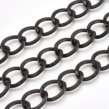 Aluminium Twisted Chains Curb Chains, Unwelded, Black, Link: about 15mmx20mm