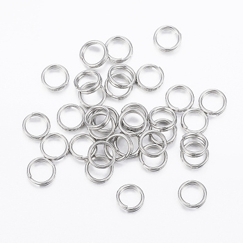 304 Stainless Steel Split Rings,Double Loops Jump RingsJump Rings, Stainless Steel Color, 5x1mm, about 4mm inner diameter