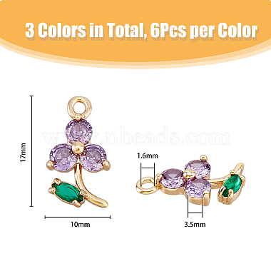 18Pcs 3 Colors Transparent Glass Pendants(GLAA-DC0001-18)-2