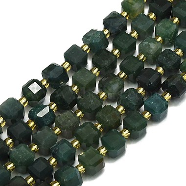 Cube Moss Agate Beads