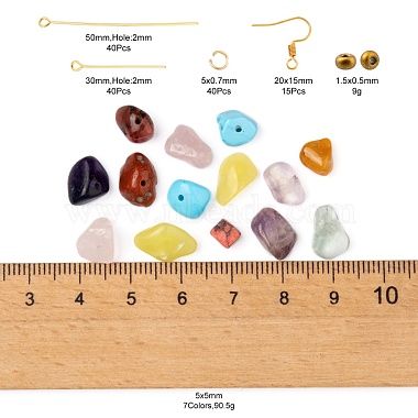 DIY Mixed Stone Chip Beads Earrings Making Kit(DIY-FS0002-38)-3