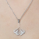 201 Stainless Steel Hollow Ginkgo Leaf Pendant Necklace(NJEW-OY001-64)-1