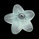 Cuentas de flores de acrílico transparente esmerilado cian claro(X-PLF018-13)-1