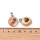 Brass Pave Natural Shell Pendants(KK-H002-01P)-5