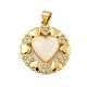 Heart Rack Plating Brass Micro Pave Cubic Zirconia Pendants(KK-C074-54G)-1