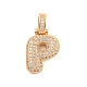 Brass Micro Pave Clear Cubic Zirconia Pendants(KK-B099-01G-P)-1