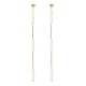 Aretes colgantes de cadena larga con cuentas de perlas naturales(EJEW-JE04932)-1