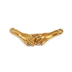 304 Stainless Steel Pendant, Ion Plating(IP), Hand in Hand Charm, Real 18K Gold Plated, 13x36.5x4mm, Hole: 1.6mm(X-STAS-F317-18G)