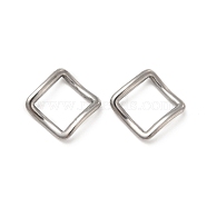 304 Stainless Steel Linking Rings, Twisted Square, Stainless Steel Color, 15.5x15.5x2mm, Inner Diameter: 11.5x11.5mm(STAS-F283-02P)