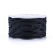 Polyester Braided Cords, for Jewelry Making Beading Crafting, Black, 2mm, about 21.87 yards(20m)/roll(OCOR-I006-A01-03)