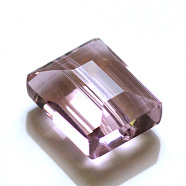 Imitation Austrian Crystal Beads, Grade AAA, Faceted, Rectangle, Pink, 6x8x4mm, Hole: 0.7~0.9mm(SWAR-F060-8x6mm-03)