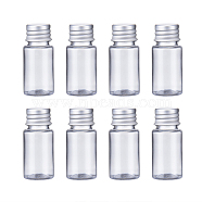10ml PET Plastic Liquid Bottles, Flat Shoulder, with Aluminum Screw Caps, Clear, 5.3x2.3cm, Capacity: 10ml(0.34 fl. oz)(MRMJ-WH0011-H03)