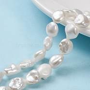 Natural Baroque Pearl Keshi Pearl Beads Strands, Cultured Freshwater Pearl, Nuggets, Floral White, 8~23x8~15x5~12mm, Hole: 0.2mm, about 28pcs/strand, 14.96 inch(38cm)(PEAR-K004-31)