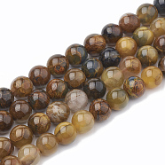 Natural Pietersite Beads Strands, Dyed, Round, 11~12mm, Hole: 1mm, about 32~35pcs/strand, 15.7 inch(G-S333-12mm-010)