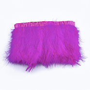 Turkey Feather Fringe Trimming, Costume Accessories, Dyed, Magenta, 120~180mm, about 2m/bag(FIND-T037-03H)