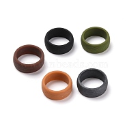 Silicone Finger Rings, Textured, Mixed Color, US Size 8 1/2(18.5mm), 5pcs/bag(RJEW-H547-11)