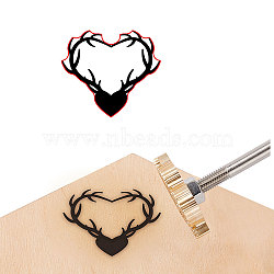 Stamping Embossing Soldering Brass with Stamp, for Cake/Wood, Heart Pattern, 40mm(AJEW-WH0123-019)